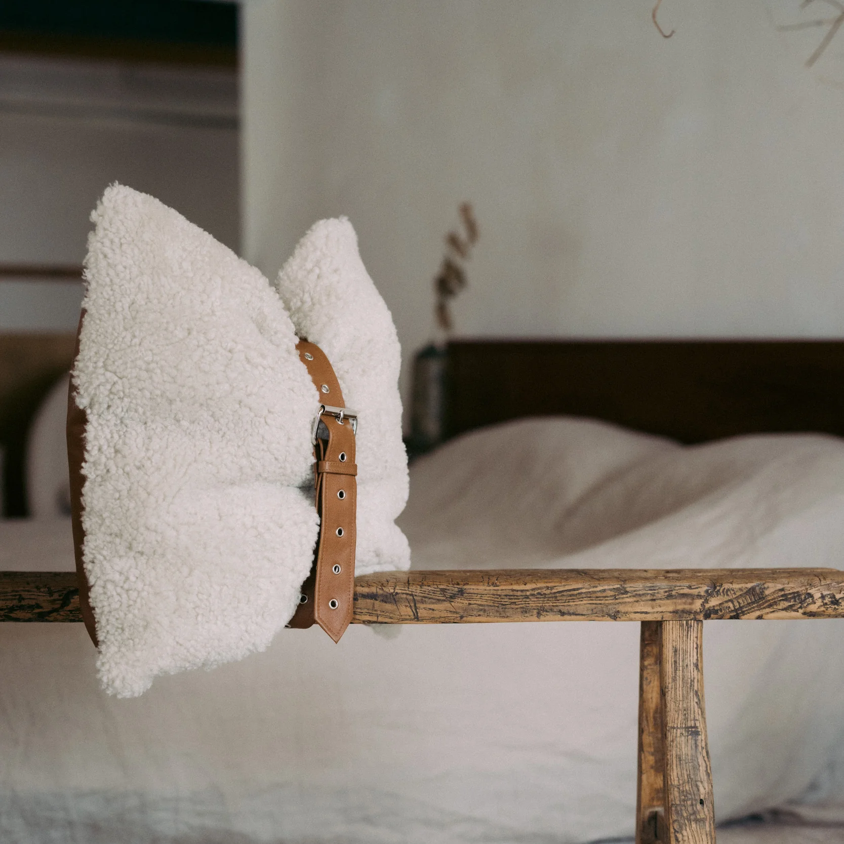 Belted Atrium Shearling Pillow - Image 7
