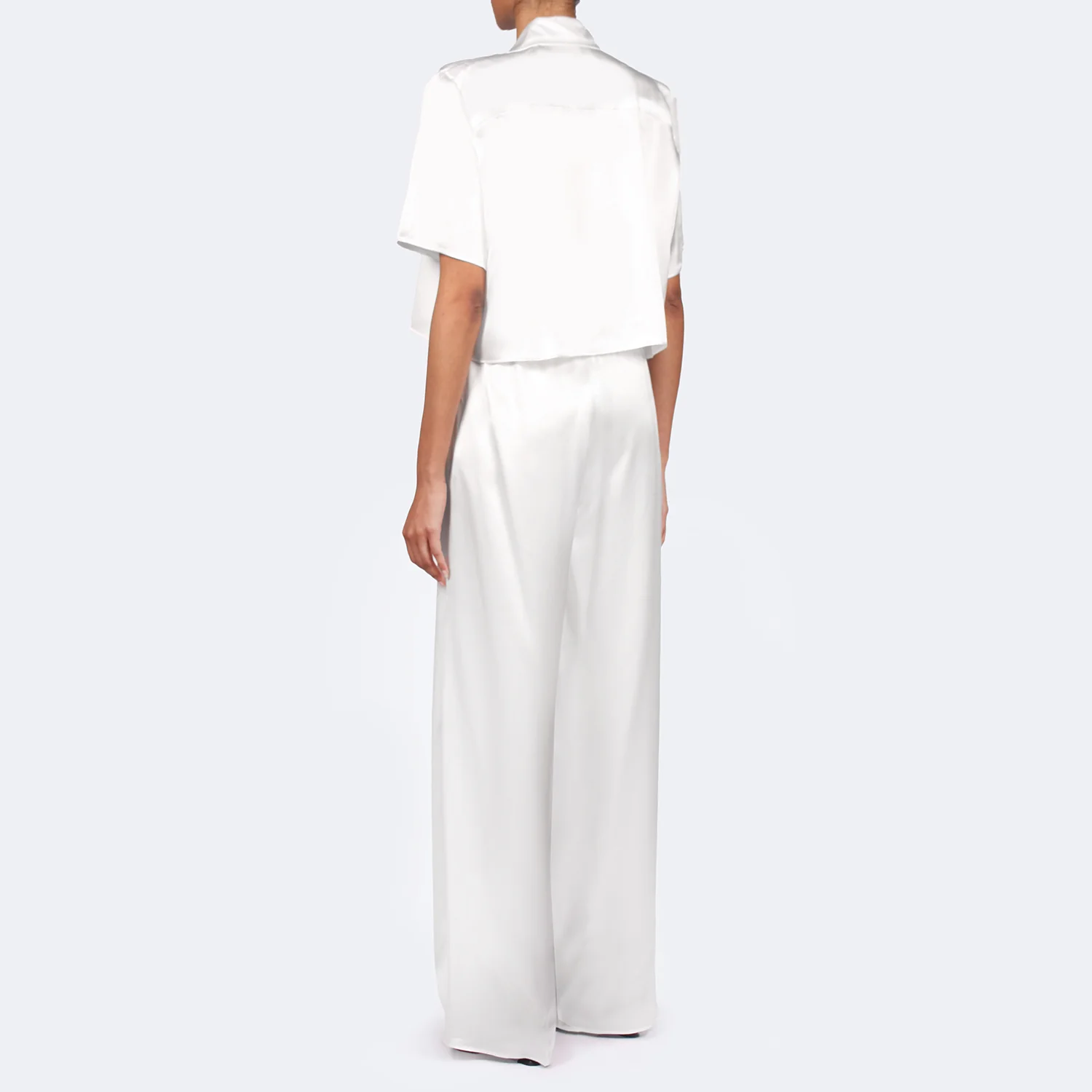 Studio Essential - Cropped Short Sleeve Blouse - Snow - Image 3