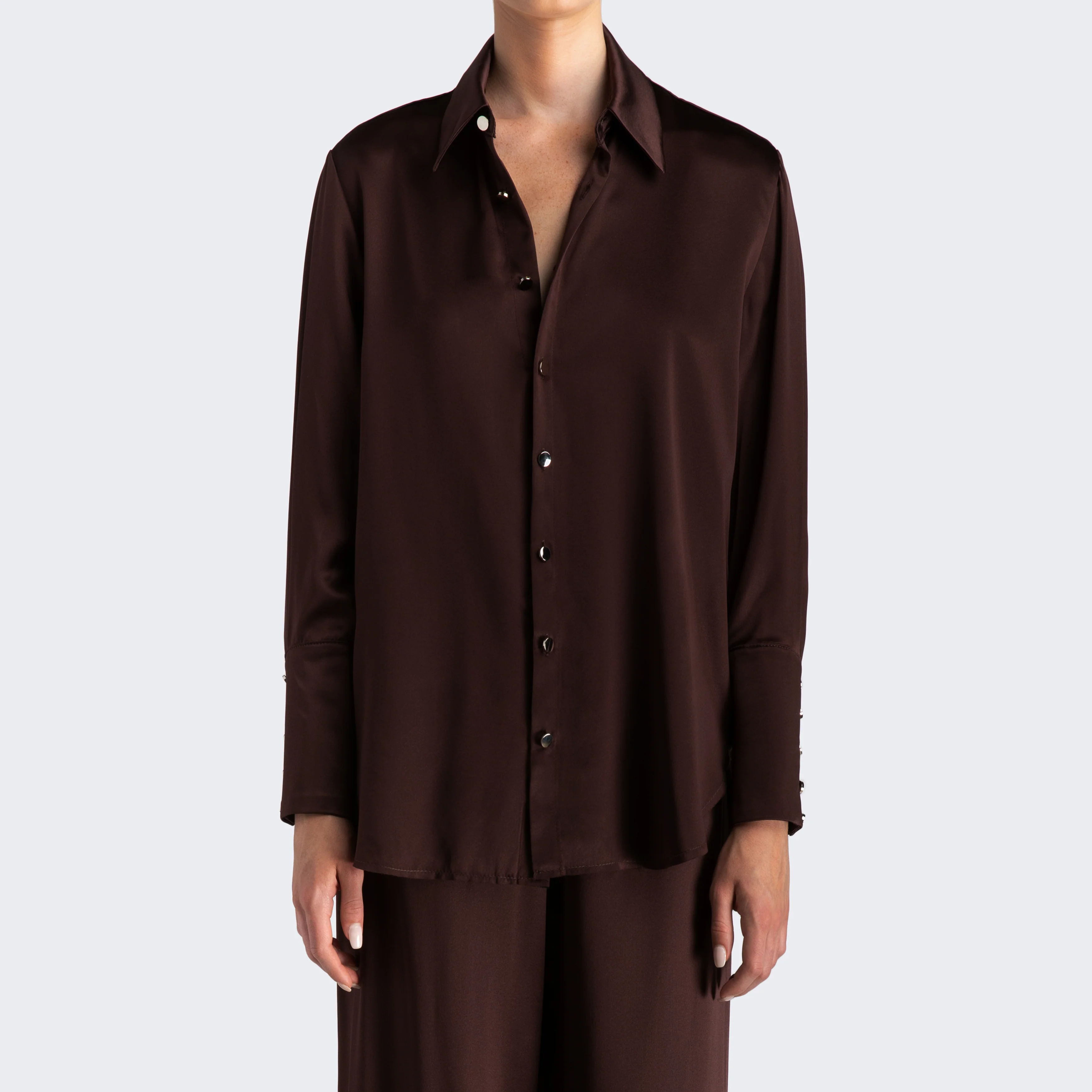 Studio Essential - Long Sleeve Blouse - Chocolate - Image 2