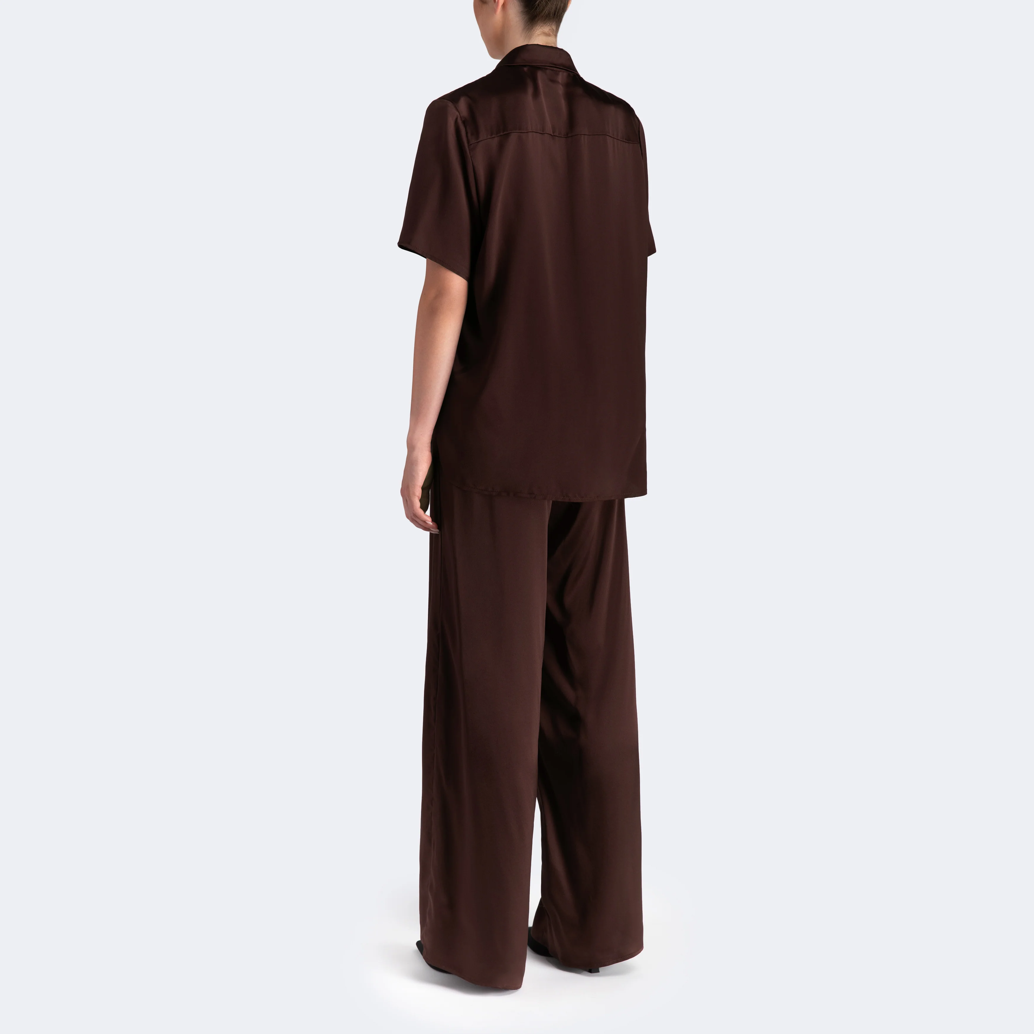 Studio Essential - Short Sleeve Blouse - Chocolate - Image 5