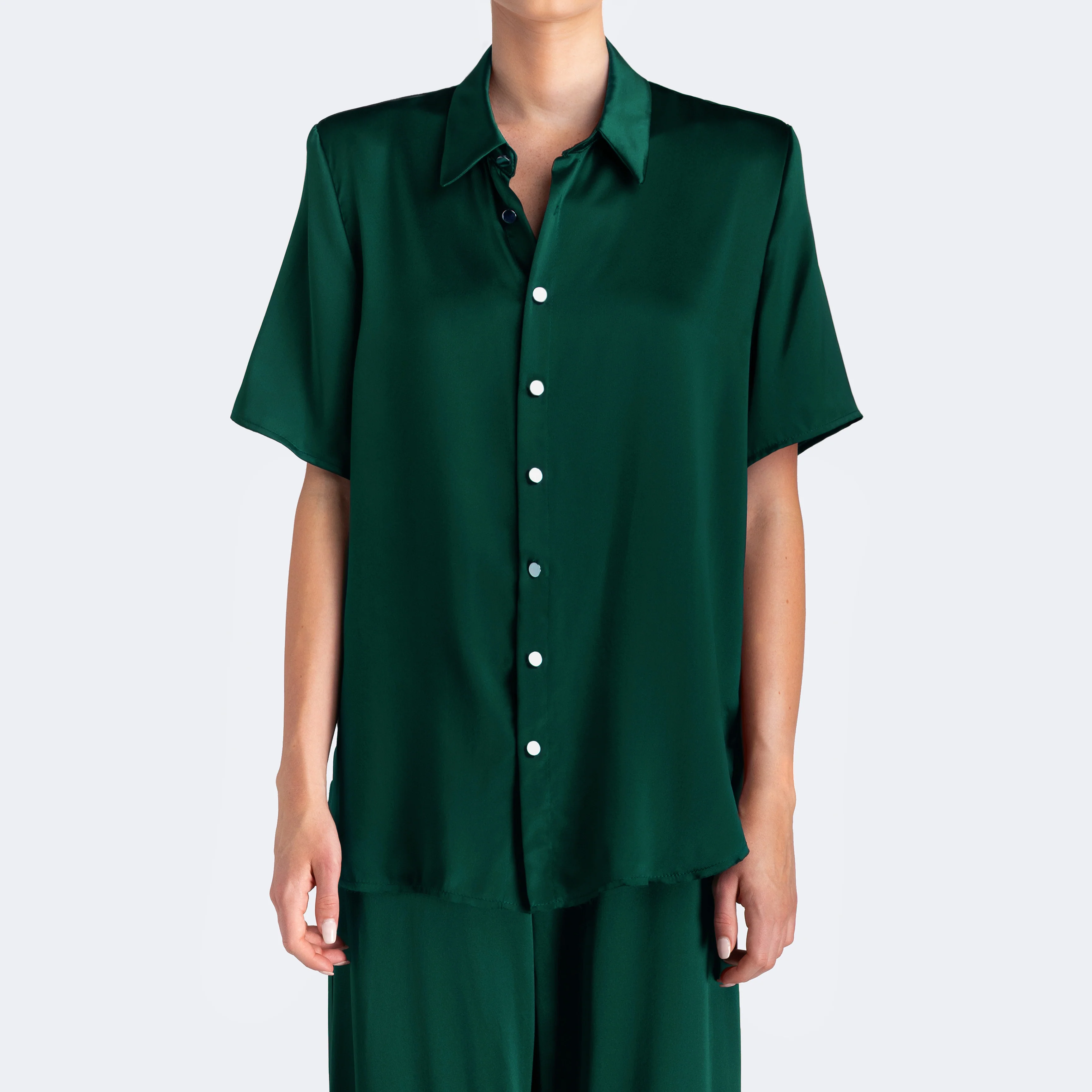 Studio Essential - Short Sleeve Blouse - Emerald - Image 2