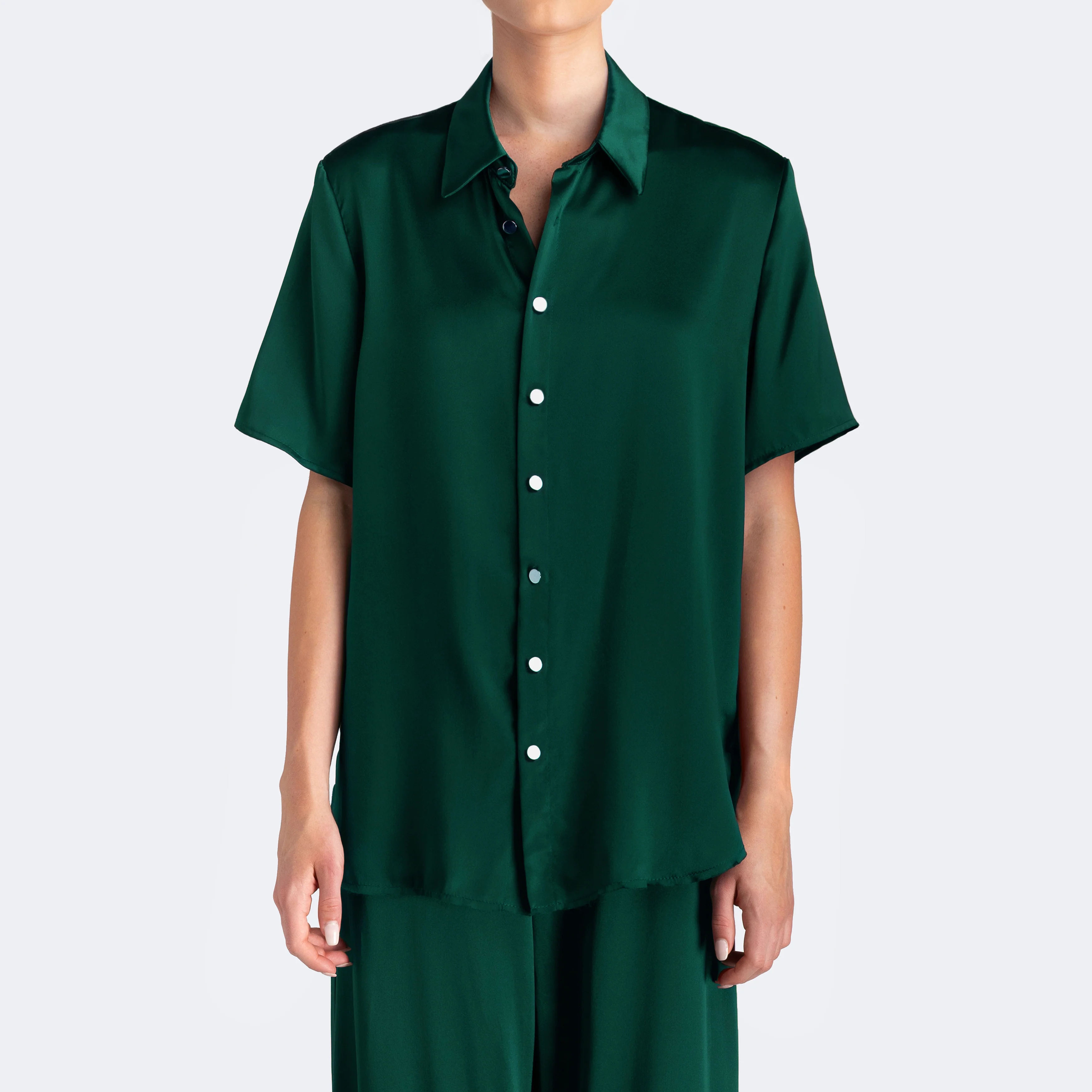 Studio Essential - Short Sleeve Blouse - Emerald - Image 3